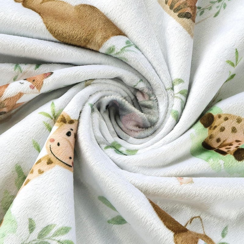 BORITAR Baby Blanket for Boys Girls Soft Plush Minky Fabric with Dotted Backing, Lovely Woodland Design Blanket for Toddler Newborn 30 x 40 Inch(75x100cm) - Image 3